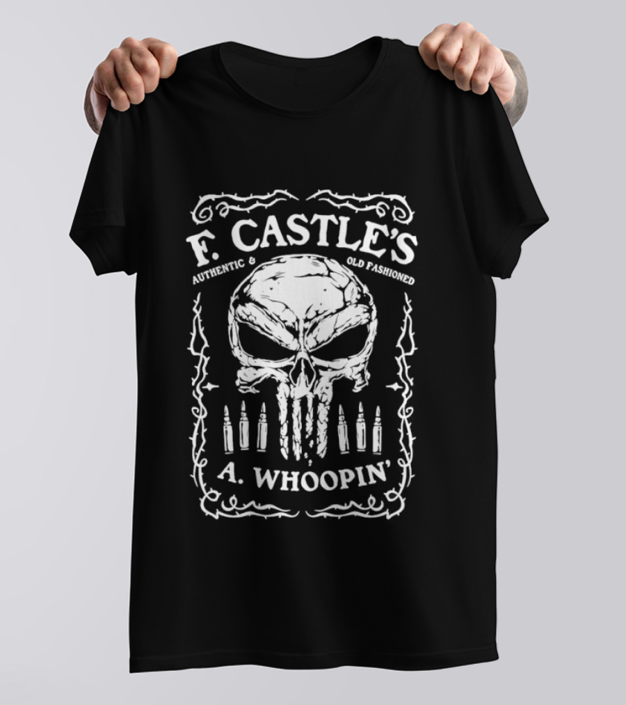F. Castle's A. Whoopin Skull Punishment Wine Brand T-Shirt