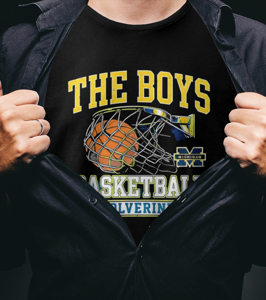 The Boys Basketball Wolverines Michigan M Hoops Sports Team T-Shirt