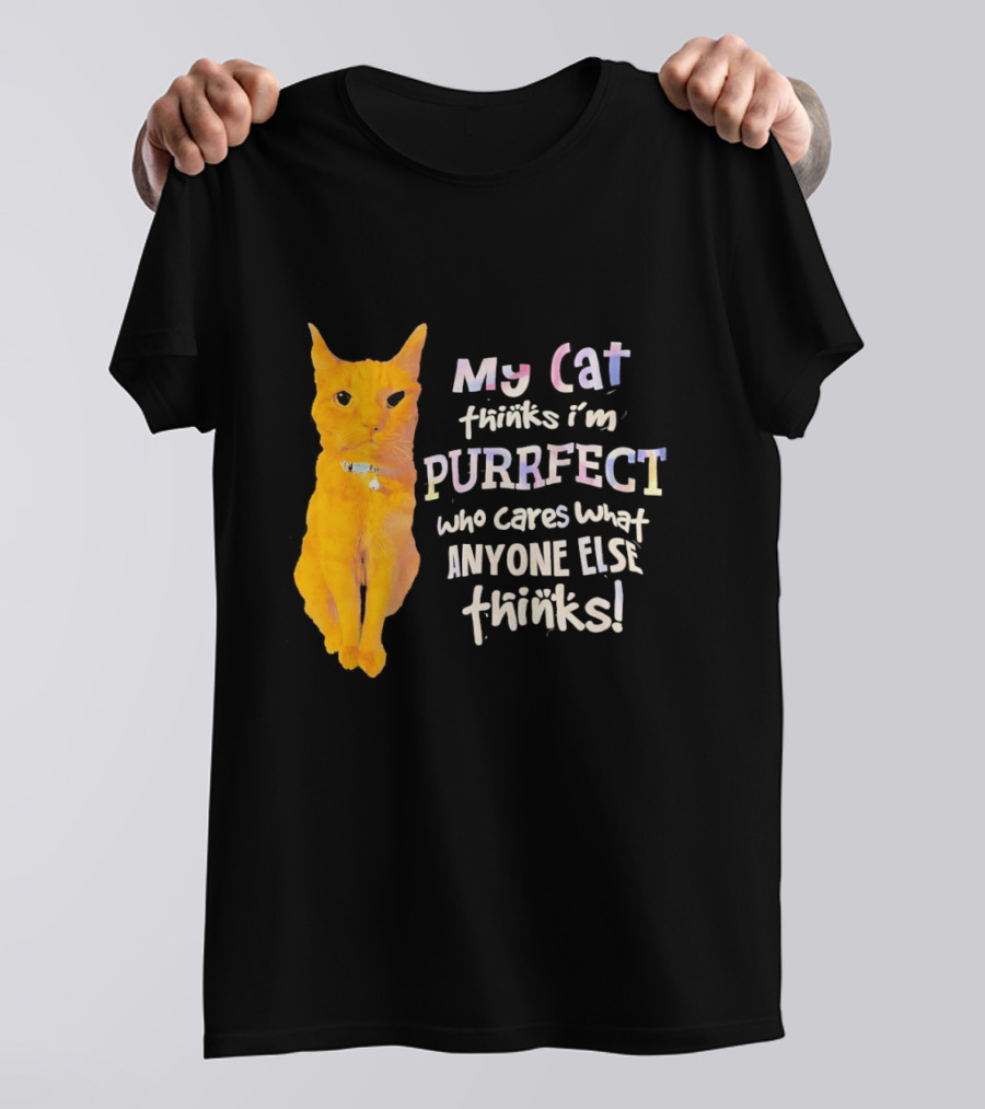 My Cat Thinks I'm Purrfect Who Cares What Anyone Else Thinks T-Shirt