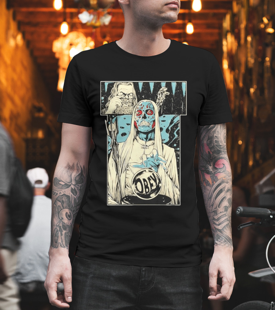 The Lord Of Obedience Obey Visionary Collide They Live X Lord Of The Ring T-Shirt