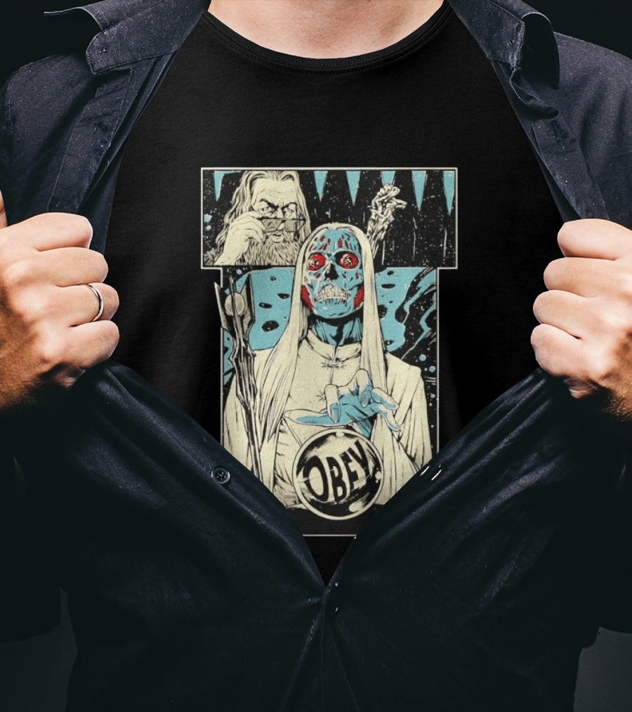 The Lord Of Obedience Obey Visionary Collide They Live X Lord Of The Ring T-Shirt