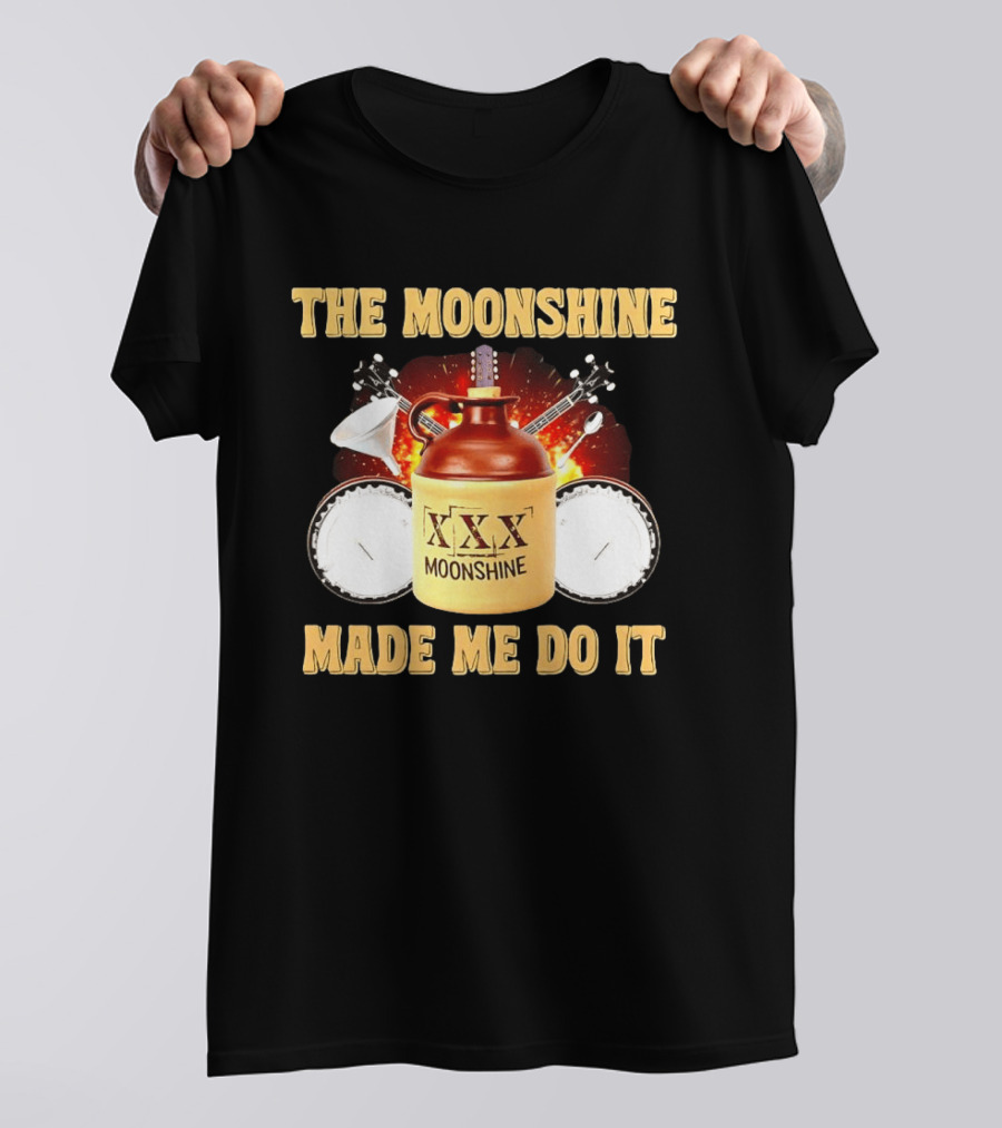 The Moonshine Made Me Do It Jug And Instruments T-Shirt