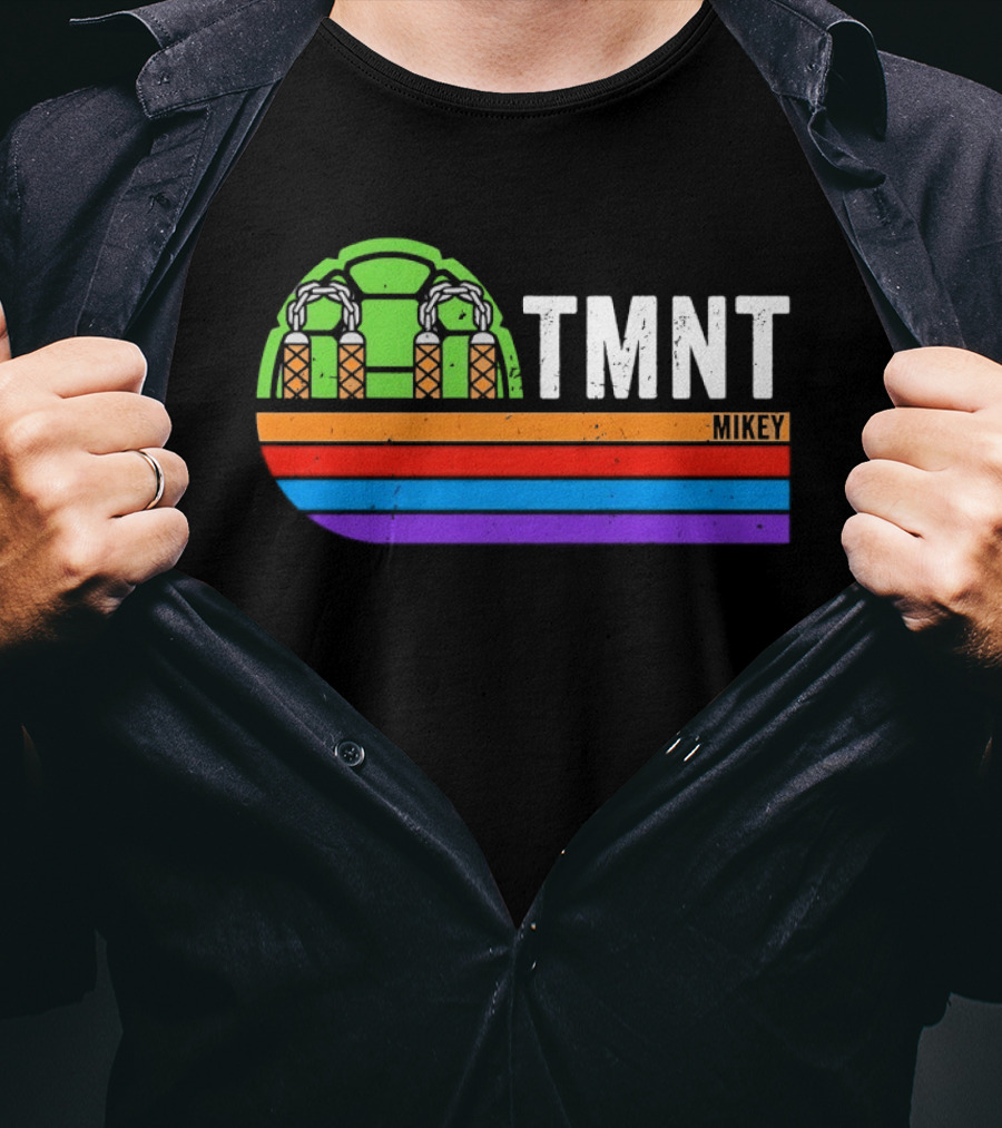 TMNT Michelangelo Mikey Retro Style Ninja Turtle T-Shirt