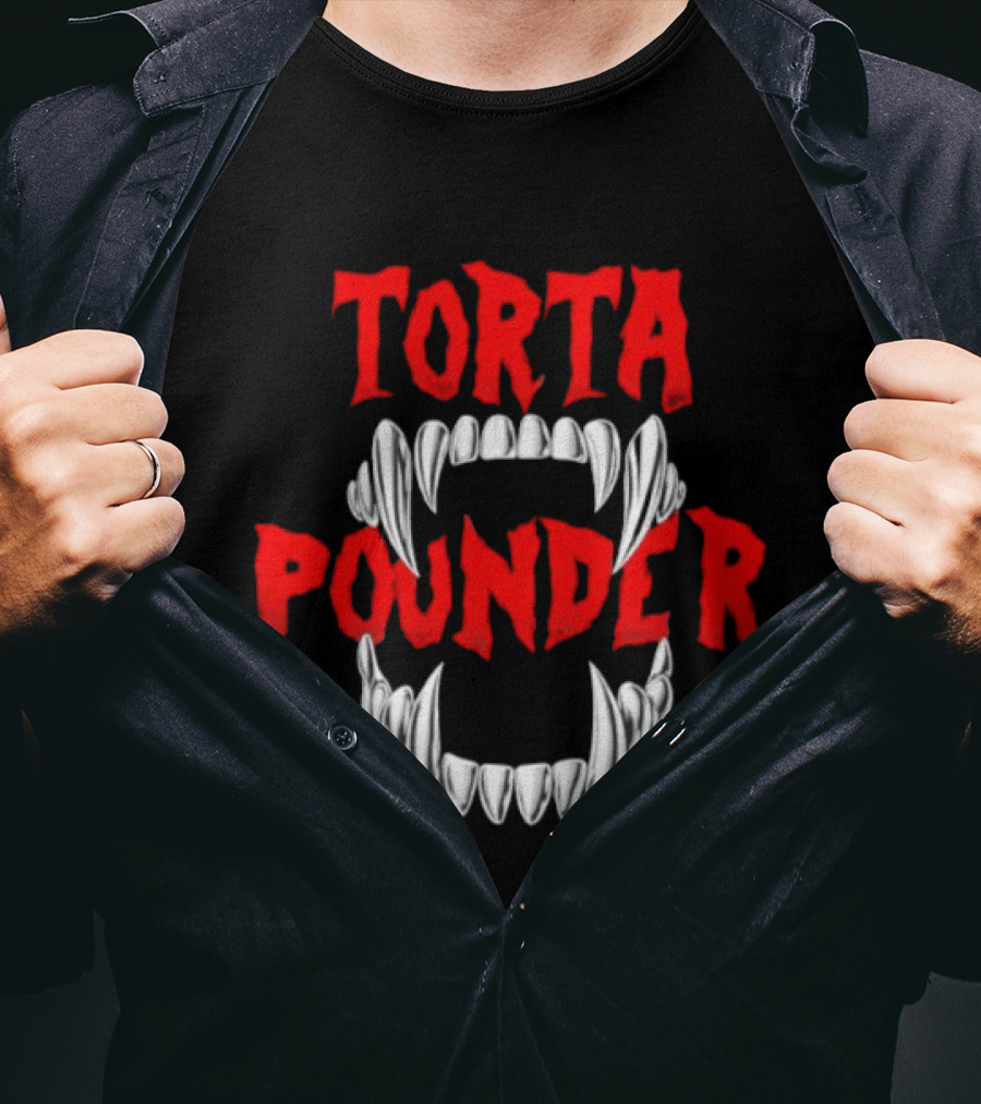 Torta Pounder Vampire Fangs Bold Red T-Shirt