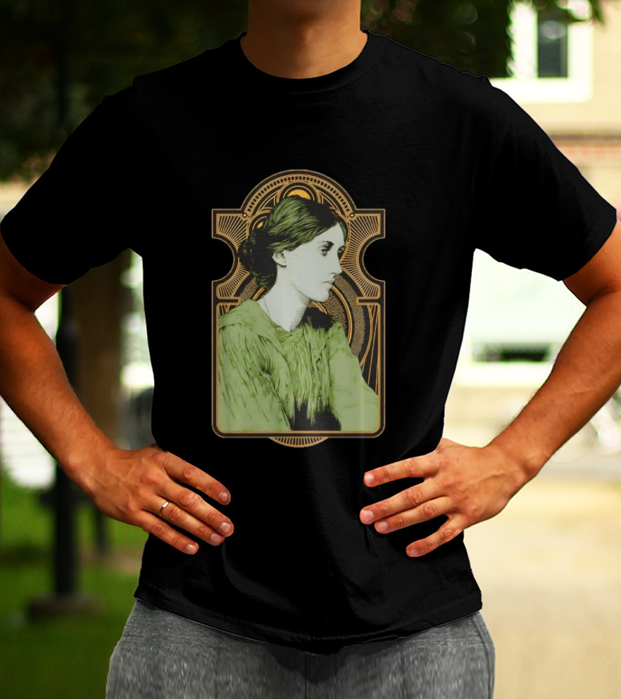 Virginia Woolf Nouveau Art Deco Style Green Dress T-Shirt
