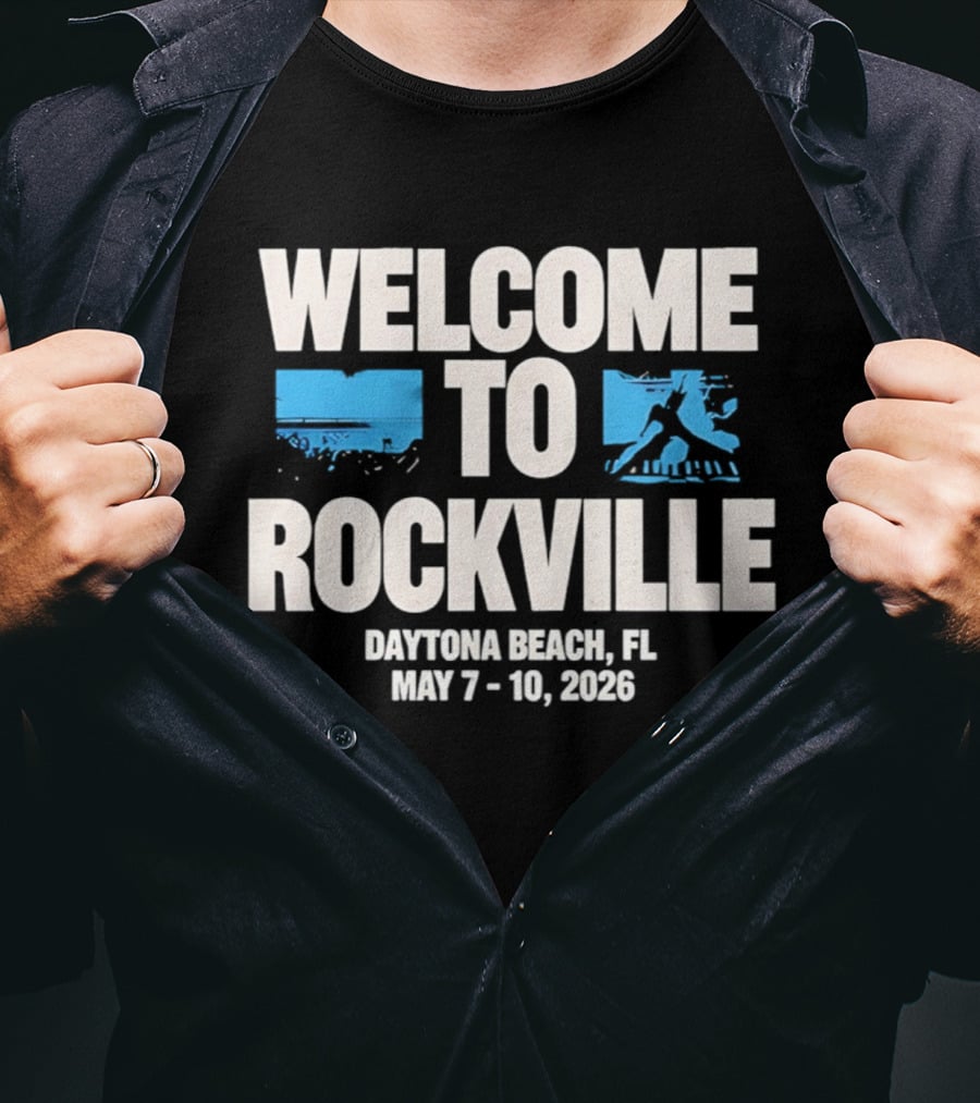 Welcome To Rockville Daytona Beach FL May 7 10 2026 Blue Stage T-Shirt