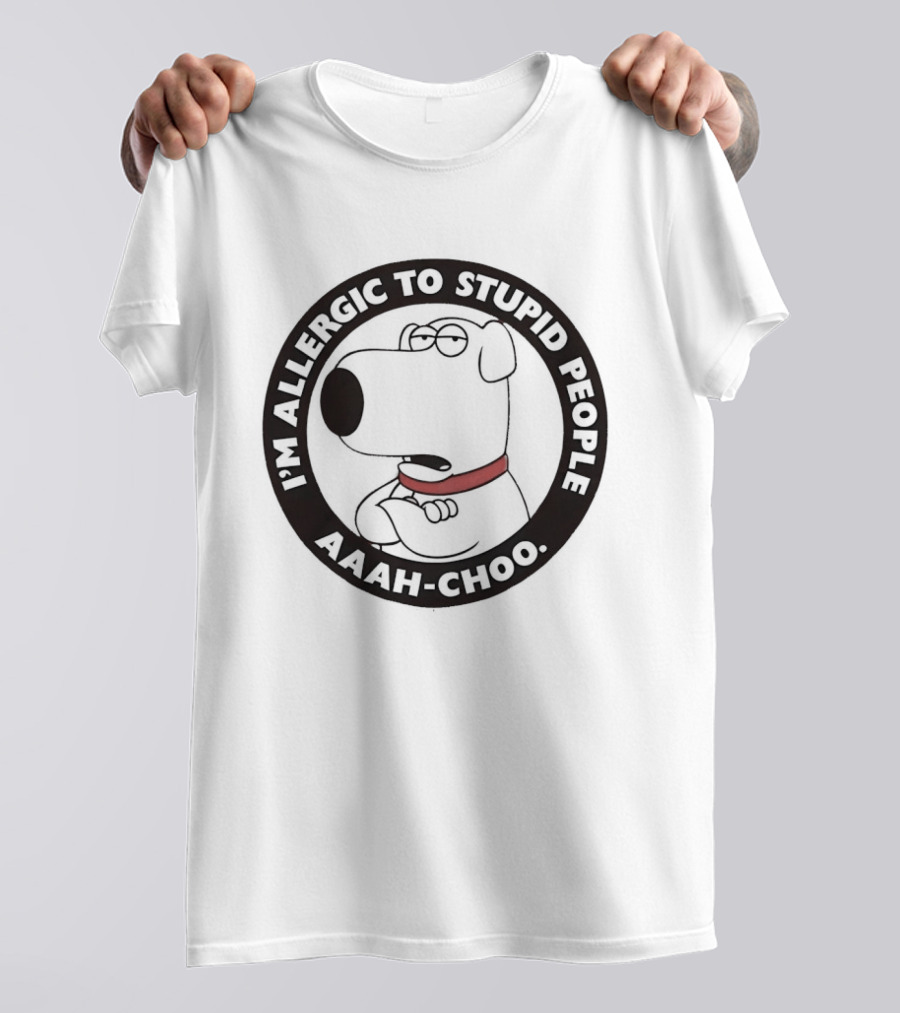 I'm Allergic To Stupid People Aaah Choo Red Collar Dog T-Shirt