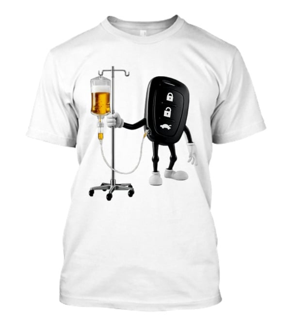 Car Keys With IV Beer Do Not Drink Alcohol When Driving Warning T-Shirt