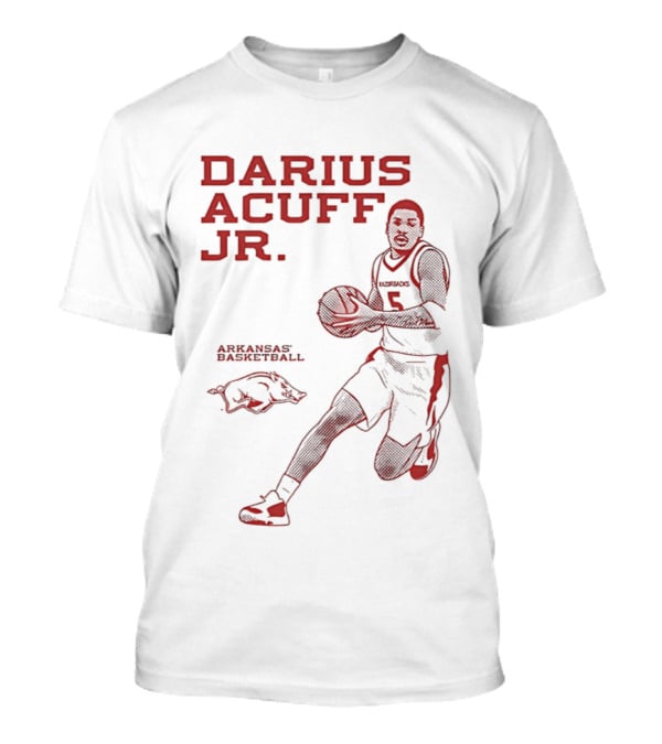 Darius Acuff Jr Arkansas Razorbacks Basketball Player Monochrome T-Shirt