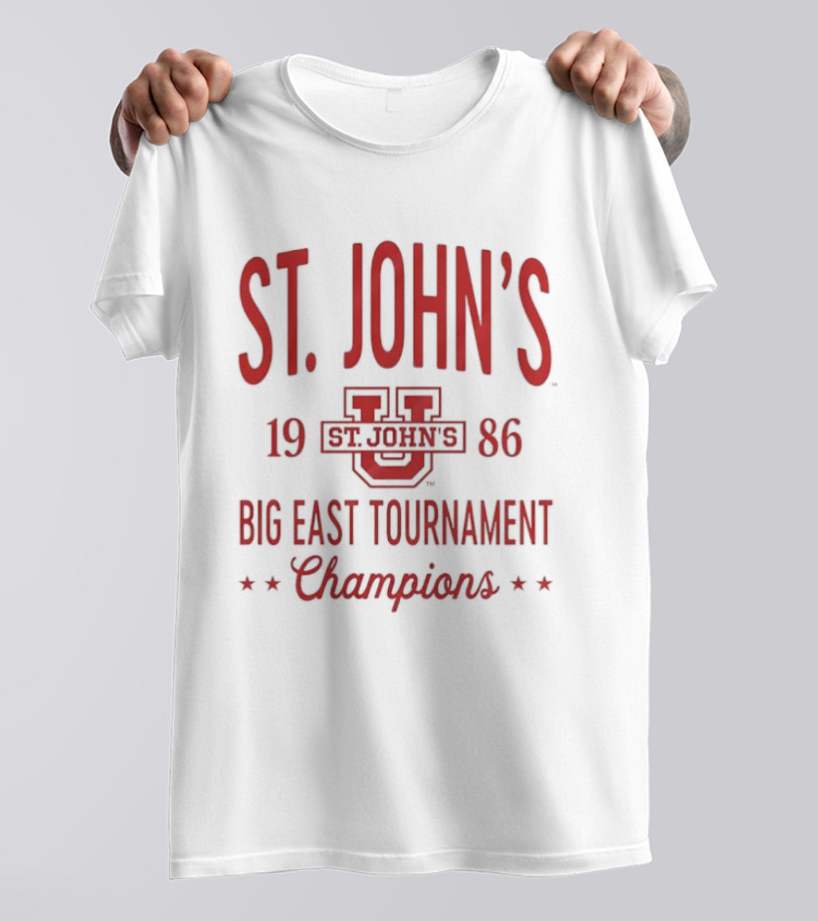 St. John's Red Storm 1986 Big East Tournament Champions NCAA Basketball T-Shirt
