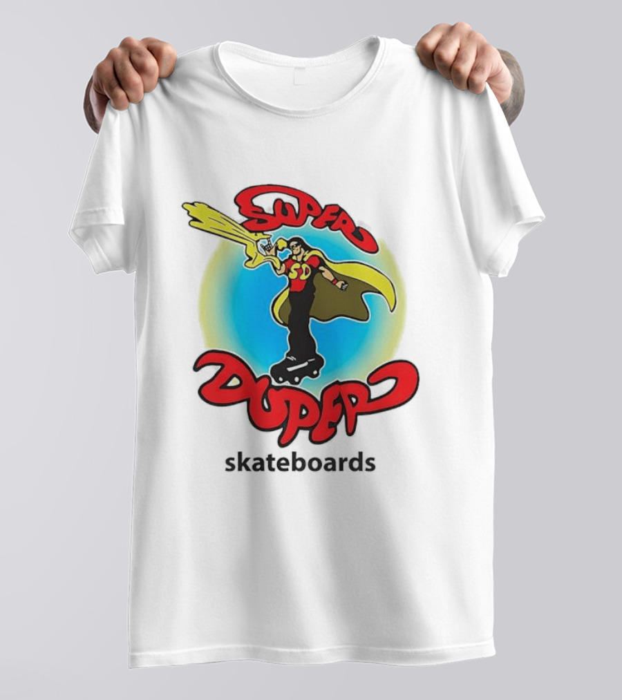 Super Duper Skateboards Comic Hero SD Cape And Lightning T-Shirt