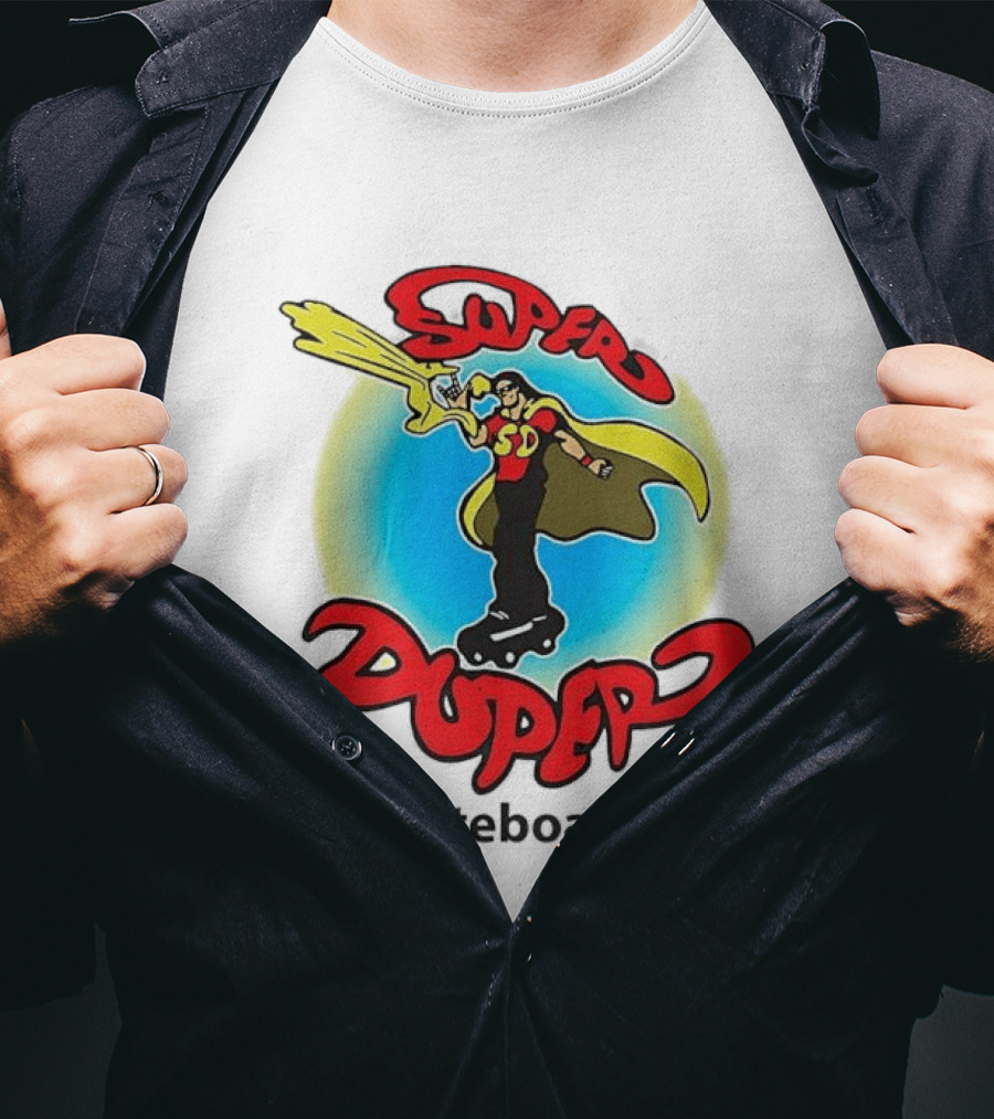 Super Duper Skateboards Comic Hero SD Cape And Lightning T-Shirt