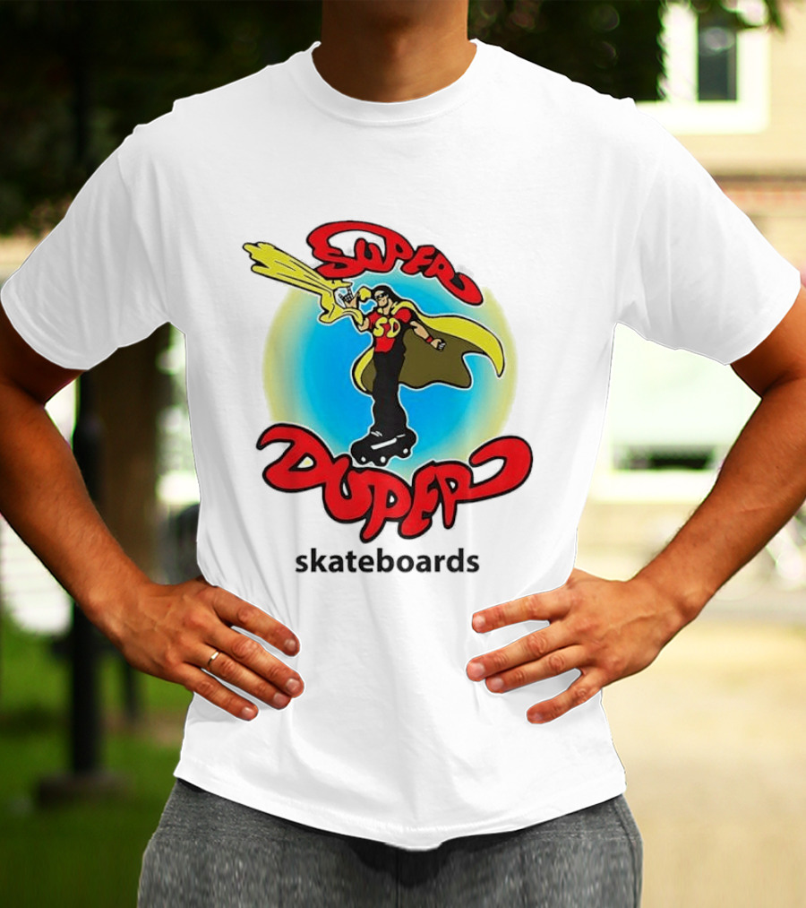 Super Duper Skateboards Comic Hero SD Cape And Lightning T-Shirt