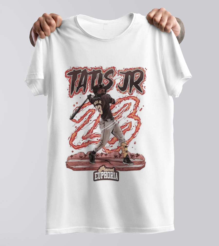 Fernando Tatis Jr San Diego Padres MLB Number 23 Fire Batting Euphoria T-Shirt