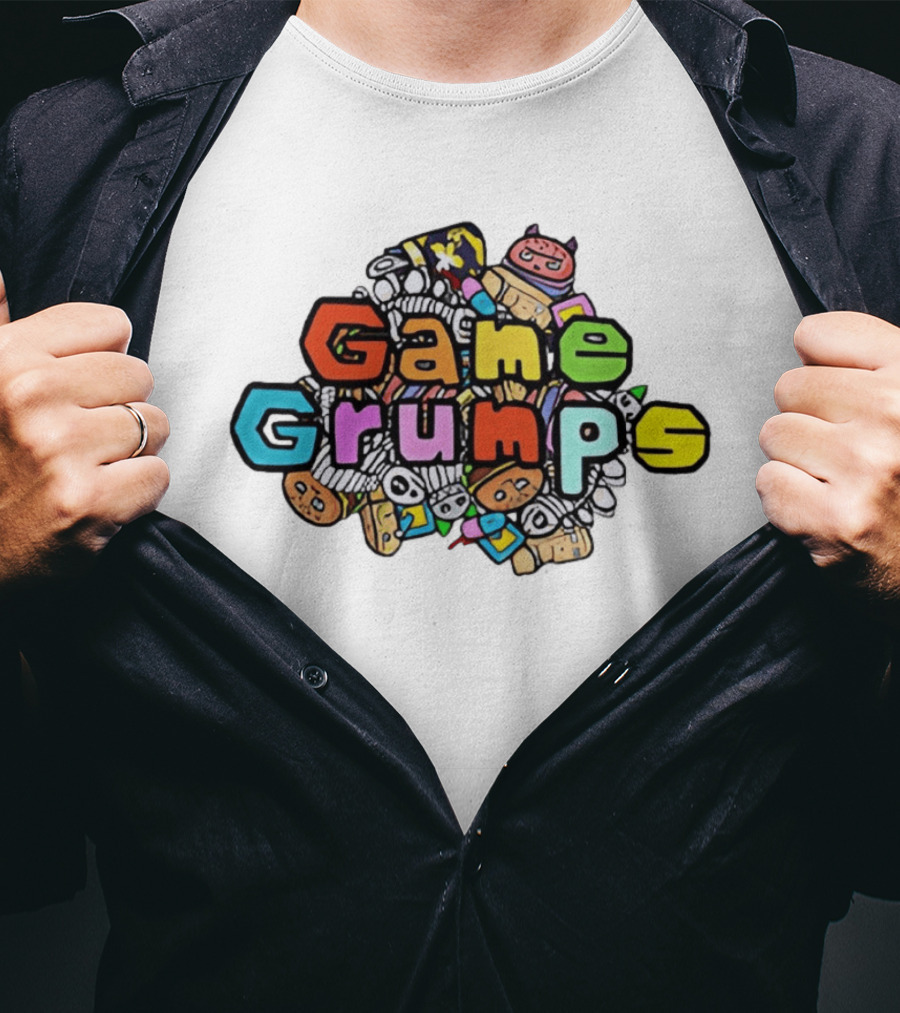 Game Grumps Colorful Cartoon Characters Pattern Collaboration 326 T-Shirt