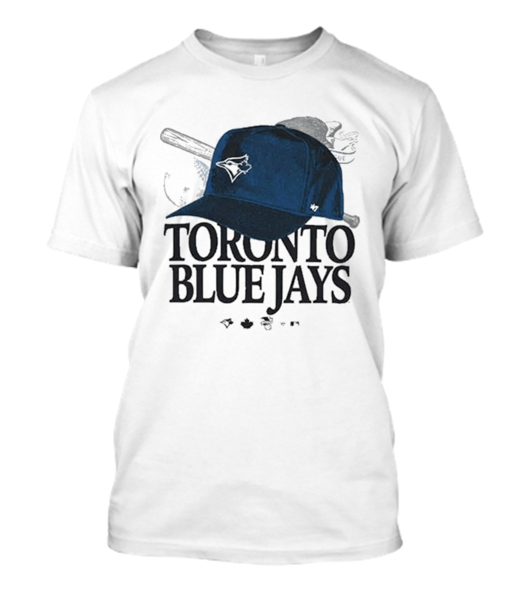 Toronto Blue Jays Baseball Cap And Bat Motif '47 T-Shirt