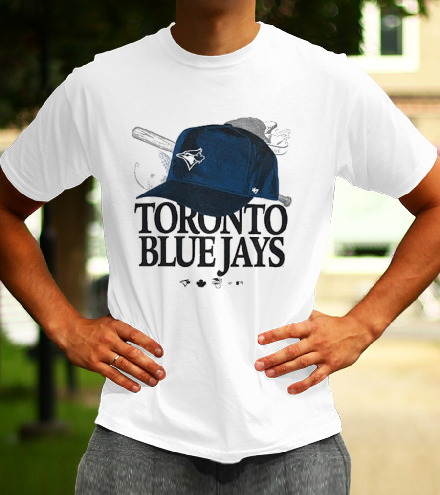 Toronto Blue Jays Baseball Cap And Bat Motif '47 T-Shirt