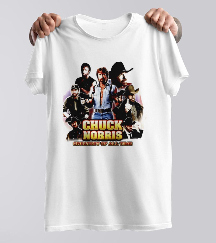 Chuck Norris Greatest Of All Time Retro Collage T-Shirt
