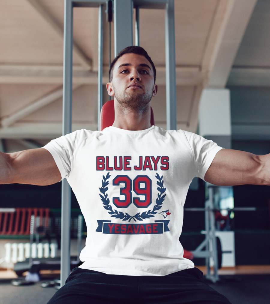 Blue Jays 39 Yesavage Wreath Toronto Rookie T-Shirt