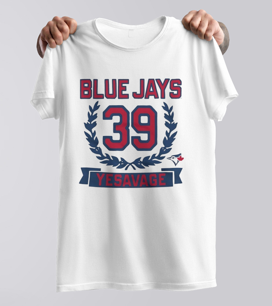 Blue Jays 39 Yesavage Wreath Toronto Rookie T-Shirt