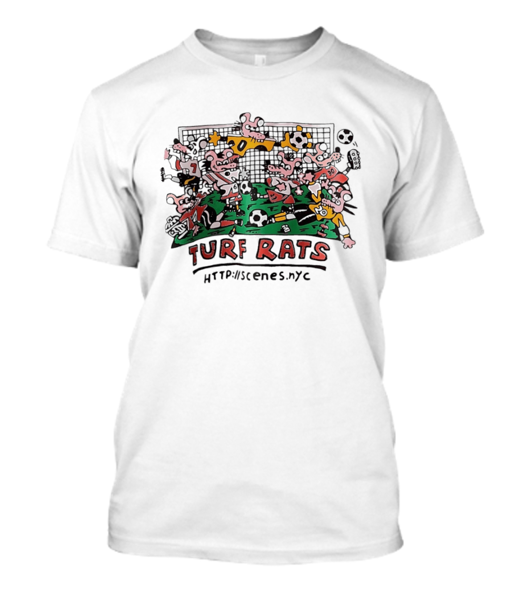 Turf Rats Soccer Match Cartoon Httpwscenes.nyc T-Shirt