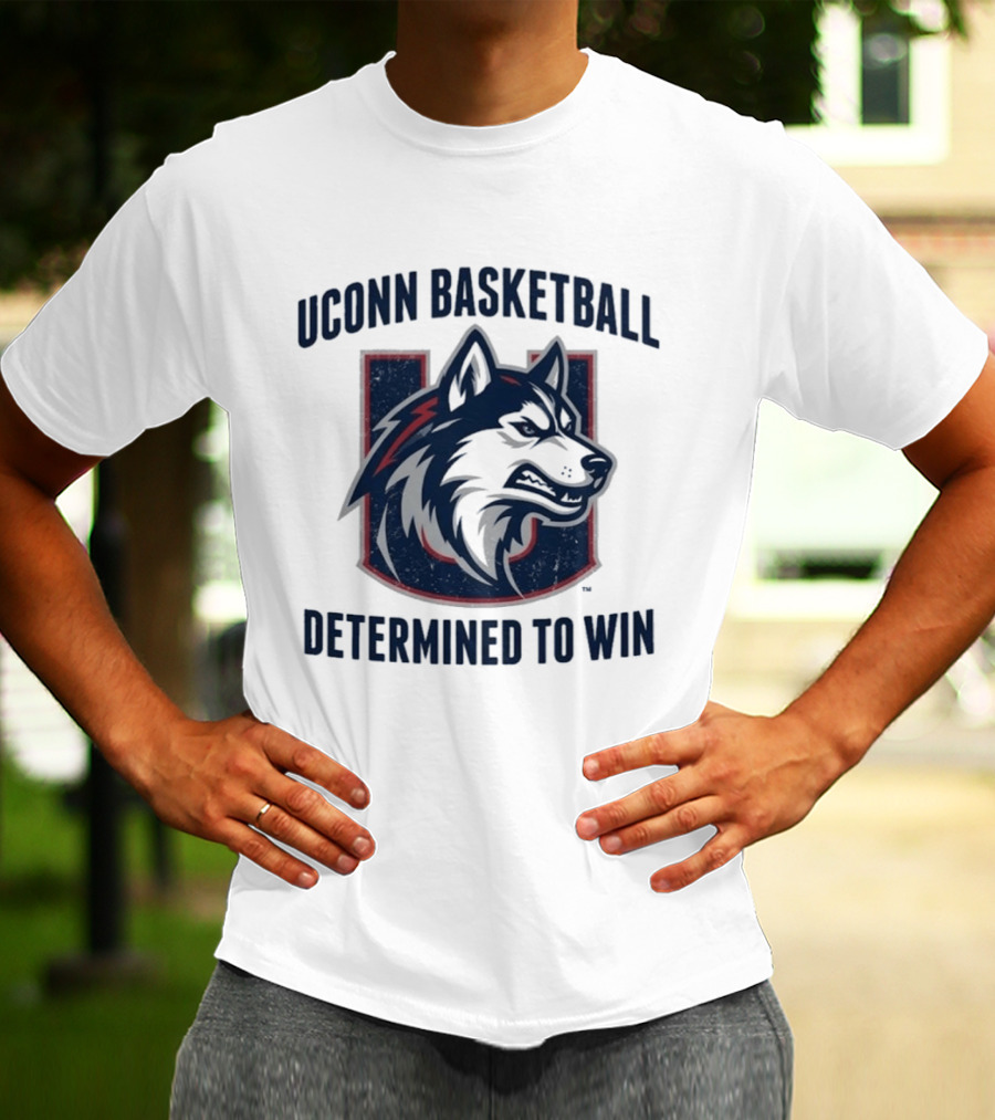 UConn Basketball Husky Determined To Win T-Shirt