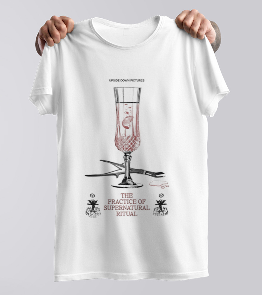 Upside Down Pictures The Practice Of Supernatural Ritual With Hourglass And Skull T-Shirt