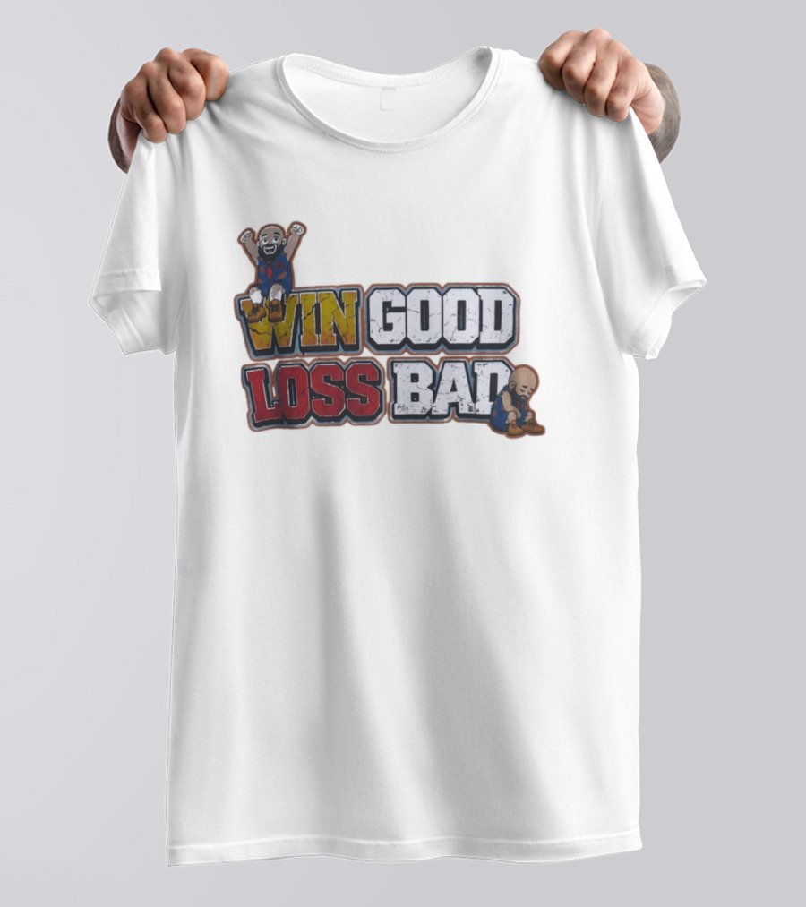 Win Good Loss Bad Basketball Cartoon Characters Sitting And Crying T-Shirt