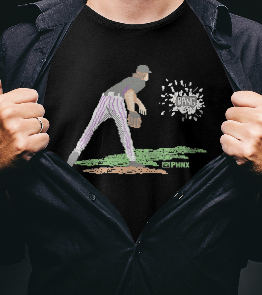 Arizona Diamondbacks PHNX 16 Bit Pixel Baseball Player Bang T-Shirt