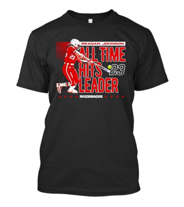 Reagan Johnson All Time Hits Leader 23 Arkansas Razorbacks Softball T-Shirt