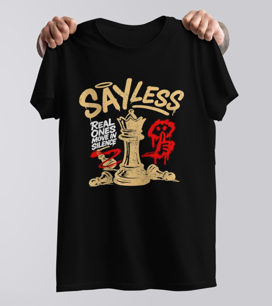 Say Less Real Ones Move In Silence Chess Piece And Red High Heels T-Shirt