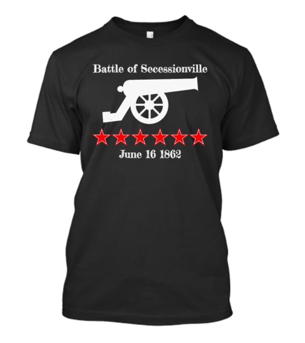 Battle Of Secessionville June 16 1862 War Cannon Six Red Stars T-Shirt