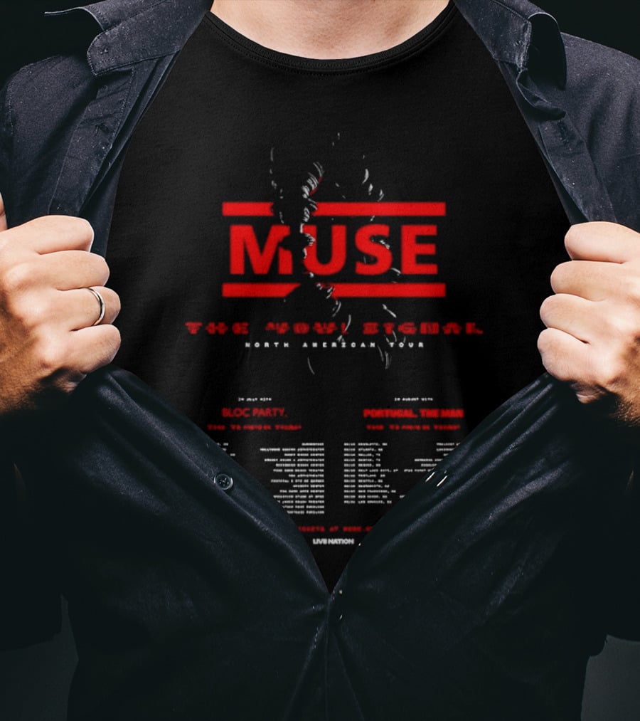 Muse The Wow Signal North American Tour 2026 Venue Dates Mack Minn Eddie Wright T-Shirt