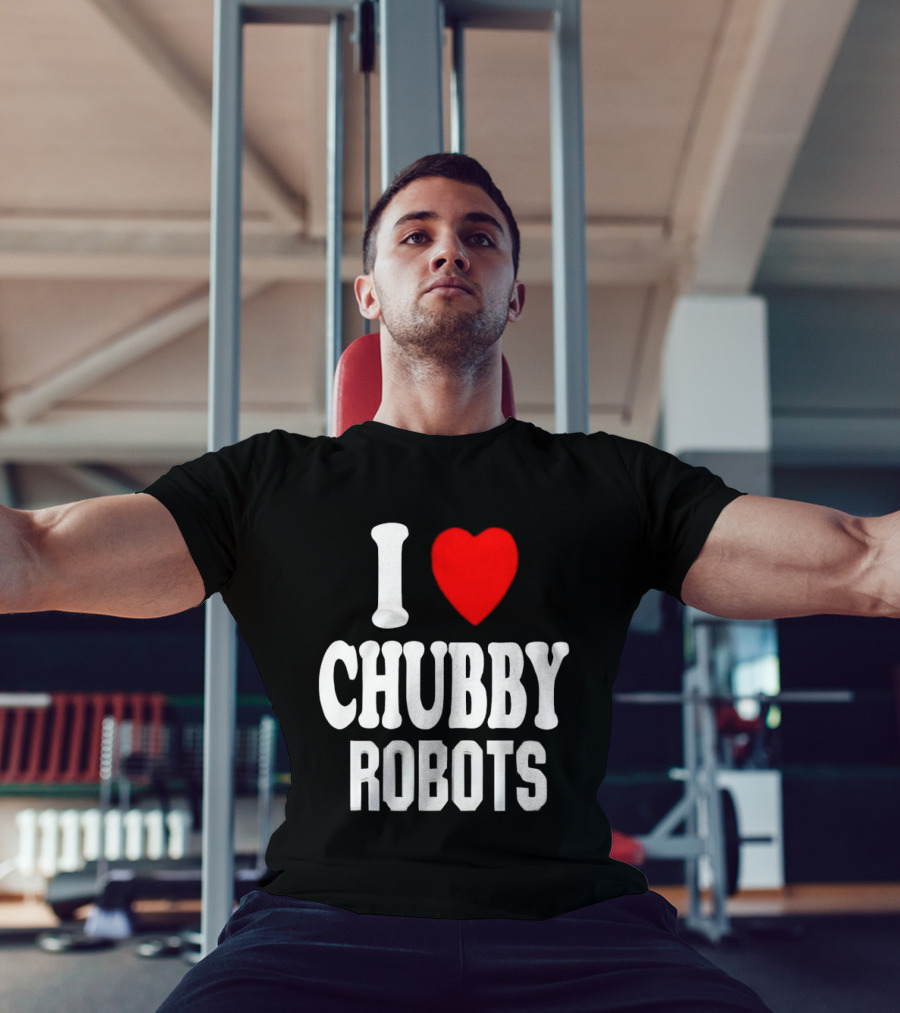 I Love Heart Chubby Robots T-Shirt