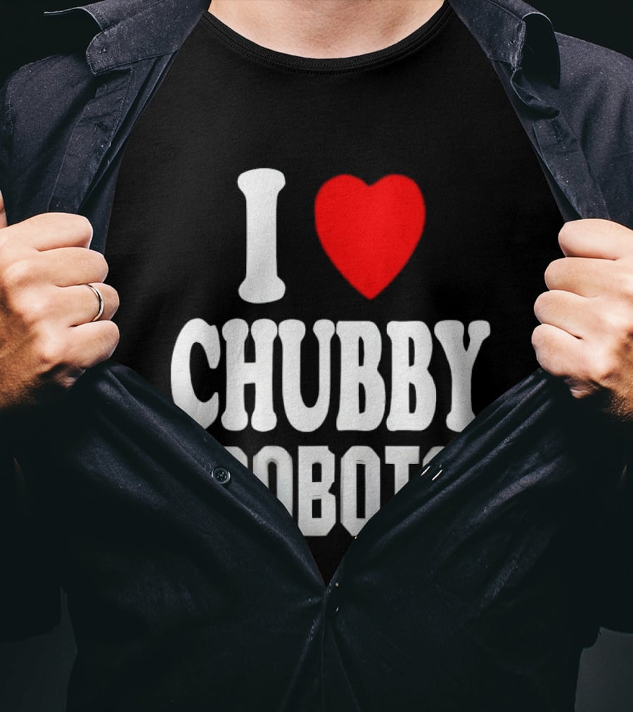 I Love Heart Chubby Robots T-Shirt