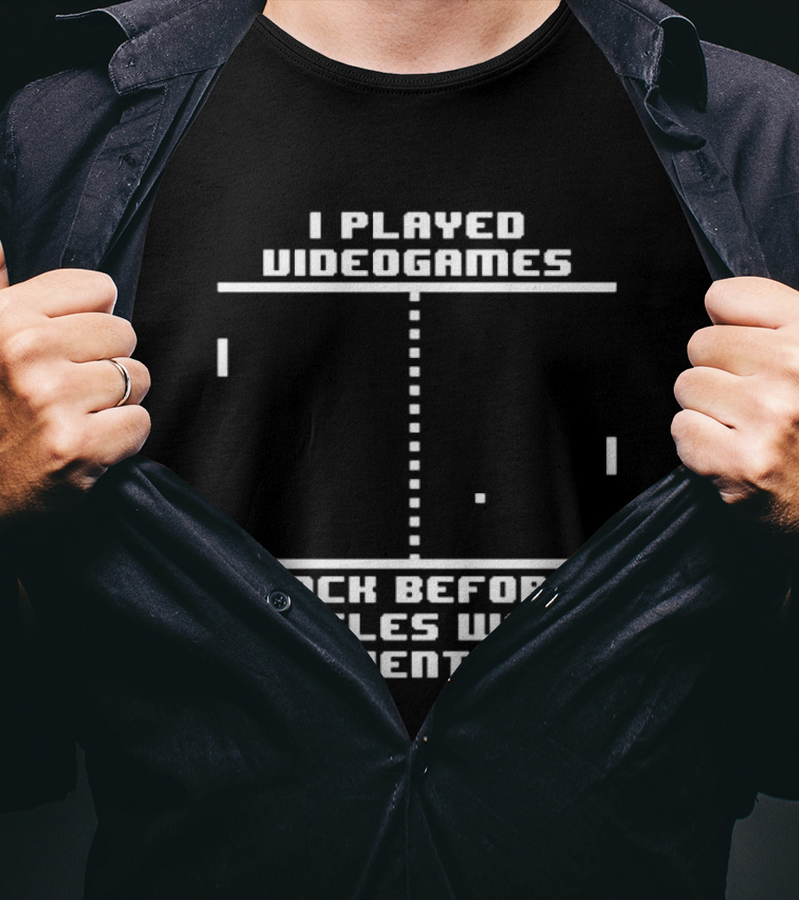 I Played Video Games Back Before Circles Were Invented Retro Pixel Pong T-Shirt