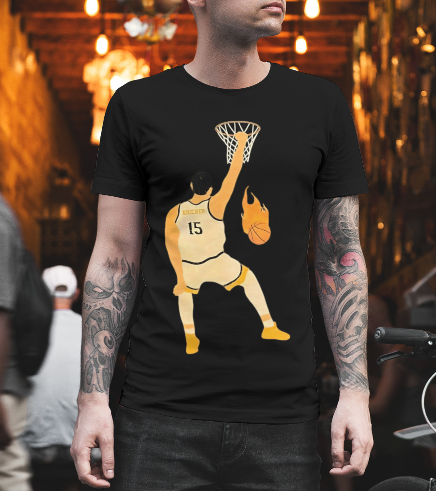 Nikola Jokic Denver Nuggets 15 Basketball Player Dunking Flame Ball T-Shirt