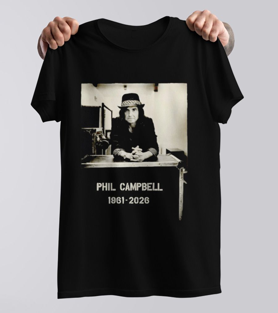Phil Campbell 1961 2026 Retro Style Musician Hat Fashion T-Shirt