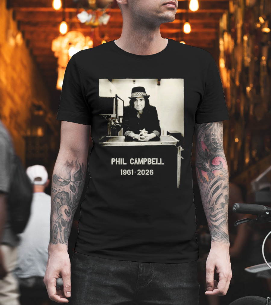 Phil Campbell 1961 2026 Retro Style Musician Hat Fashion T-Shirt