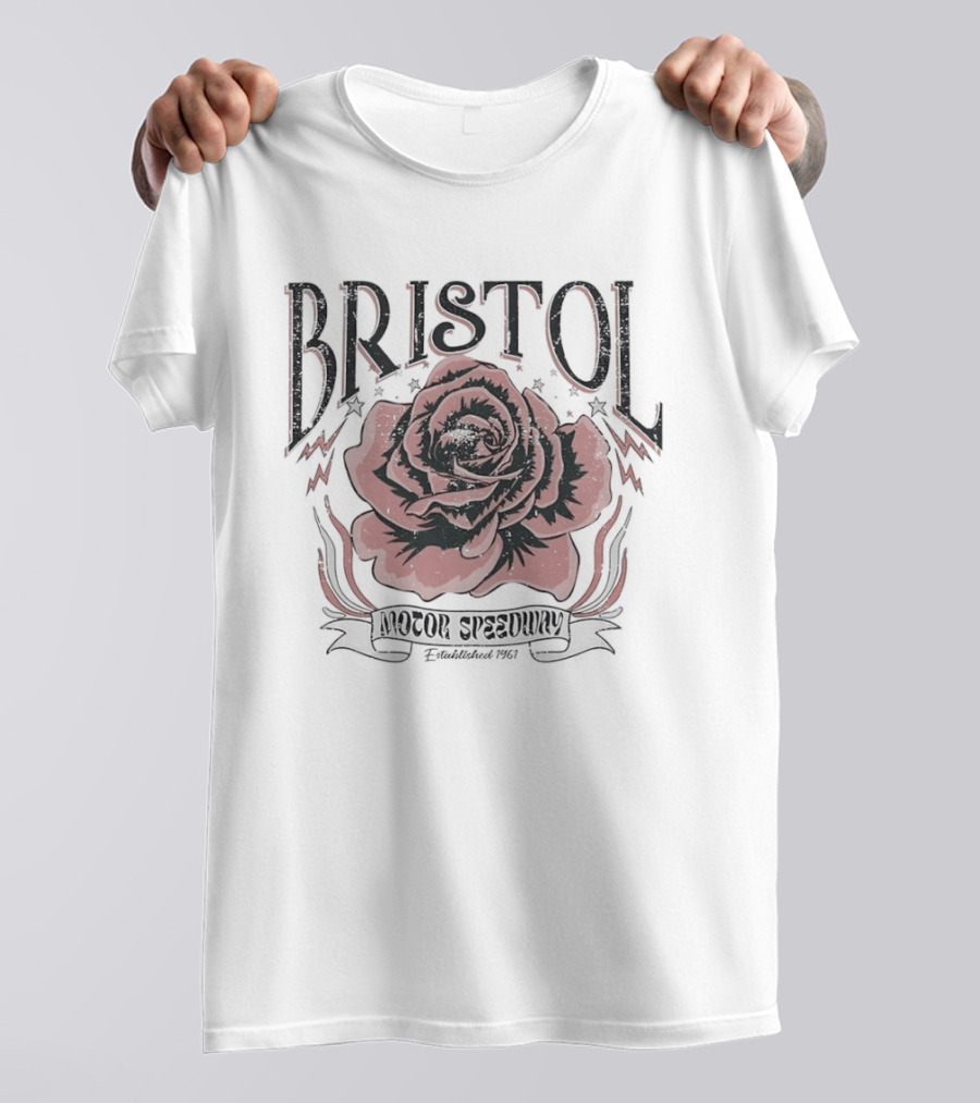 Bristol Motor Speedway Rose Graphic 1961 Racing Memorabilia T-Shirt
