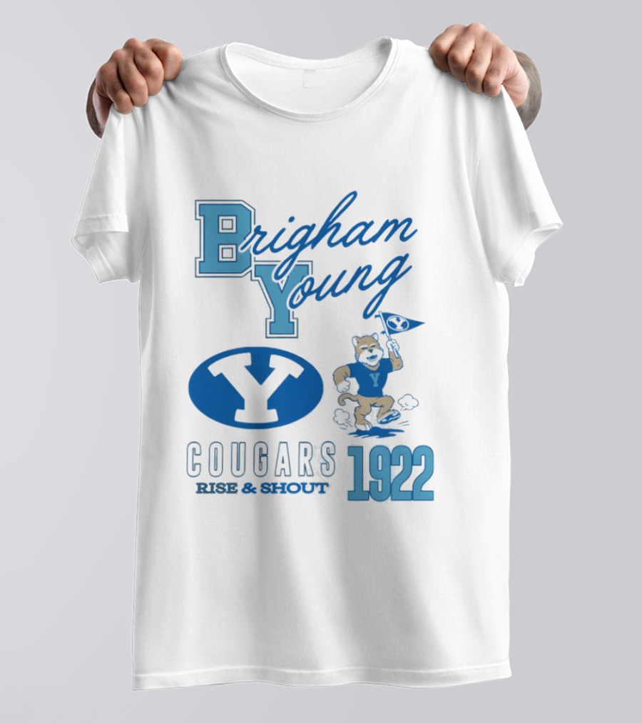 Brigham Young BYU Cougars Rise & Shout 1922 Flag Bearer T-Shirt