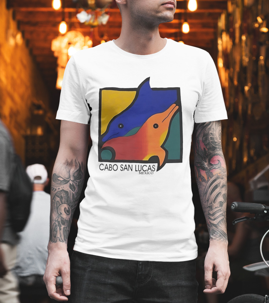 Cabo San Lucas Dolphin Colorful Art Mexico T-Shirt