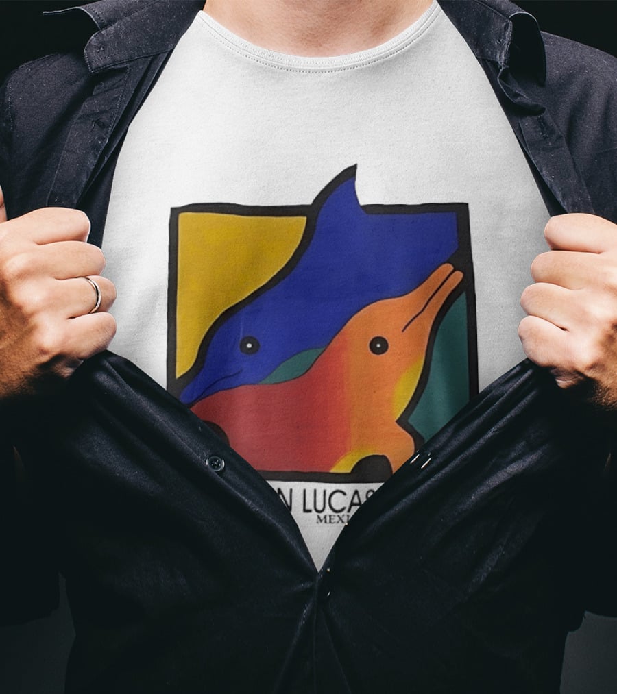 Cabo San Lucas Dolphin Colorful Art Mexico T-Shirt