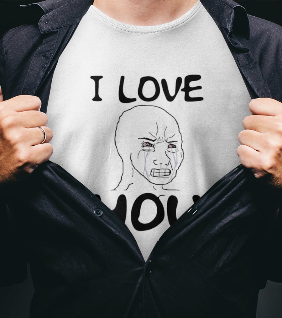 Wojak Crying I Love You Meme T-Shirt