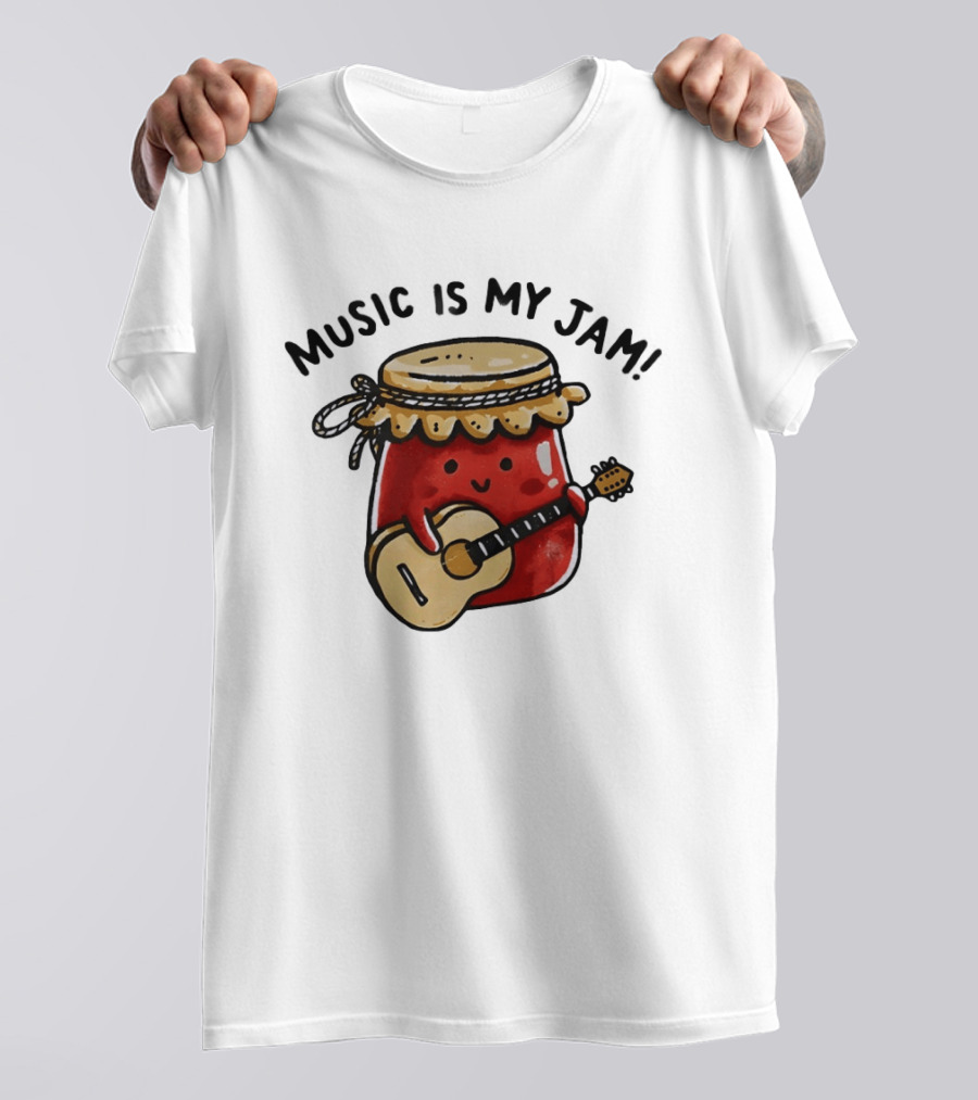 Jar Of Jam Playing Guitar Music Is My Jam T-Shirt
