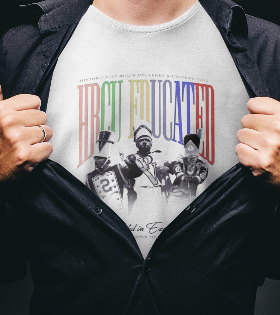 HBCU Educated 1837 Rooted In Excellence Colorful Marching Band T-Shirt