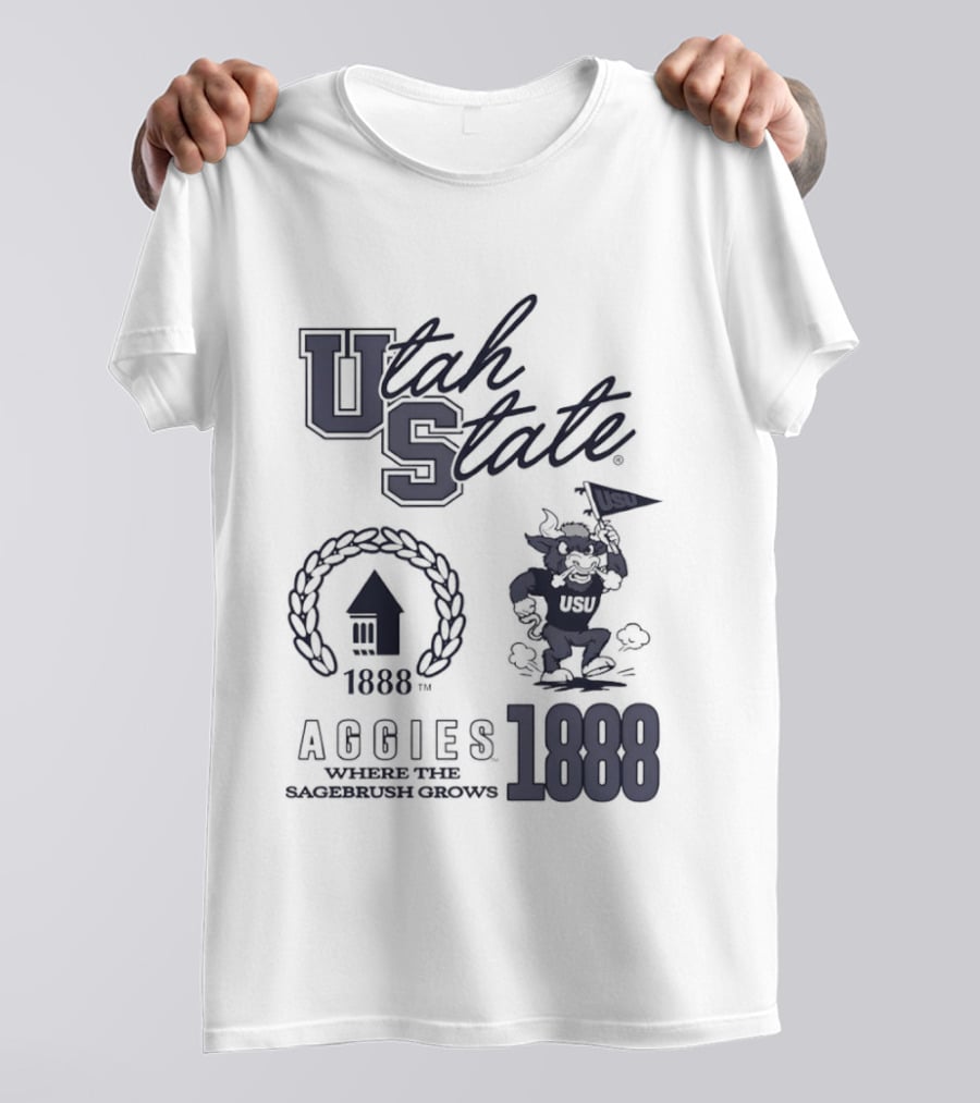 Utah State 1888 Aggies Where The Sagebrush Grows US Flag T-Shirt
