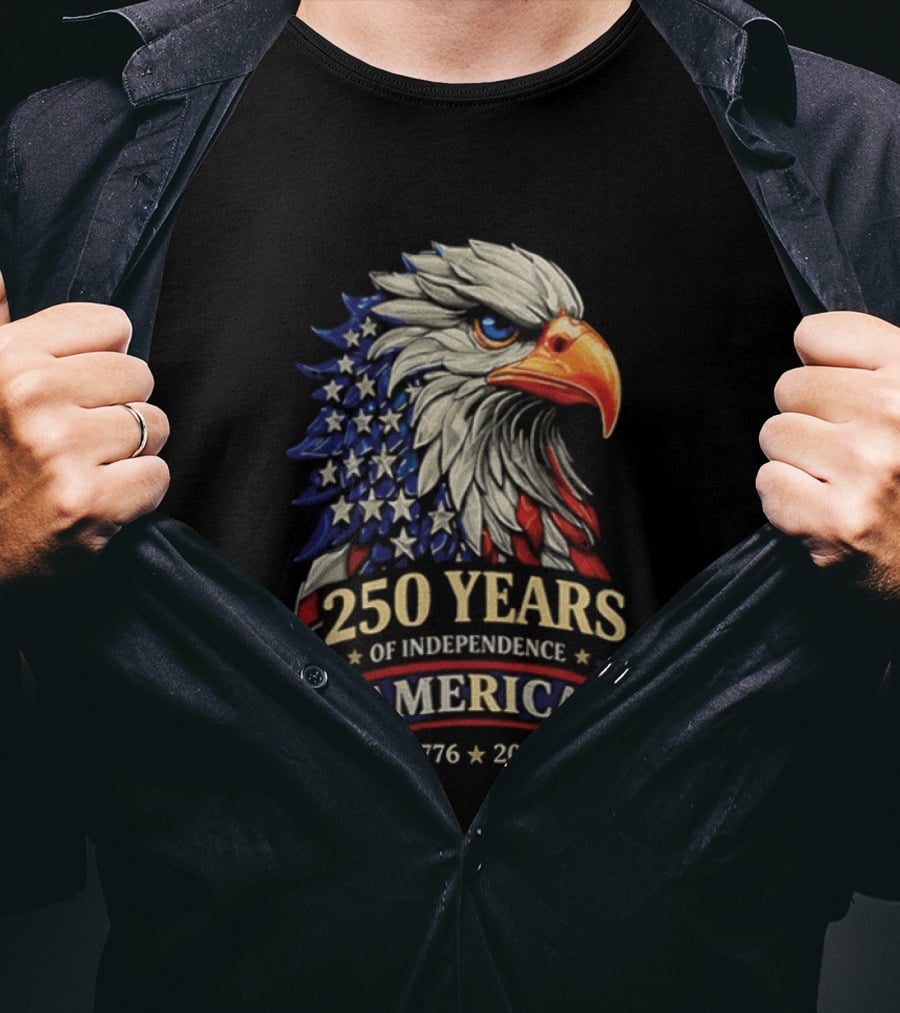 250 Years Of Independence America 1776 2026 Bald Eagle Celebration T-Shirt