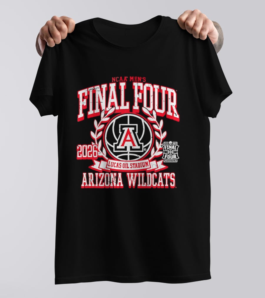 NCAA Men's Final Four 2026 Arizona Wildcats Lucas Oil Stadium T-Shirt