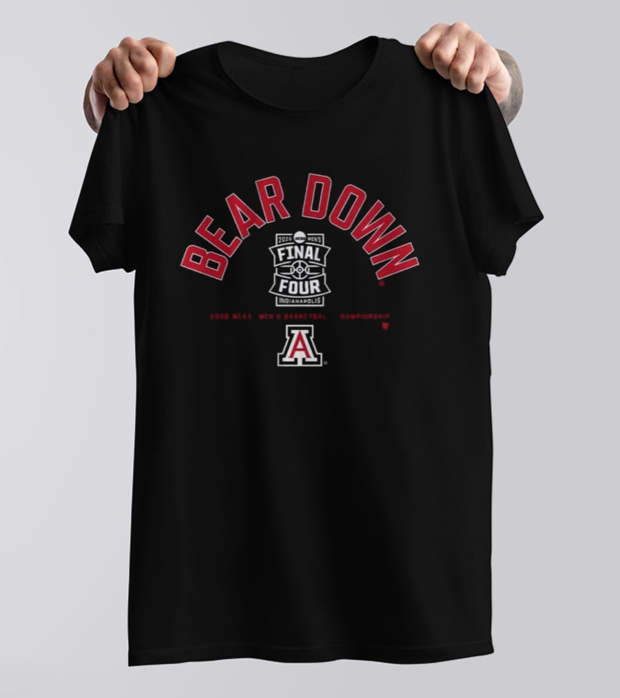 Arizona Wildcats Bear Down Final Four 2026 Bench Mob Basketball Championship T-Shirt
